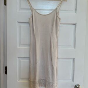 Elegant Virgin Wool Cream Dress